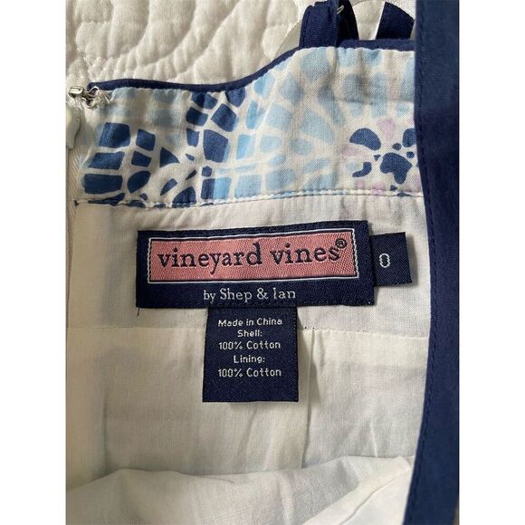 Vineyard Vines Women’s Blue Mosaic Strap Dress Garden Girl Size 0 - Picture 3 of 14